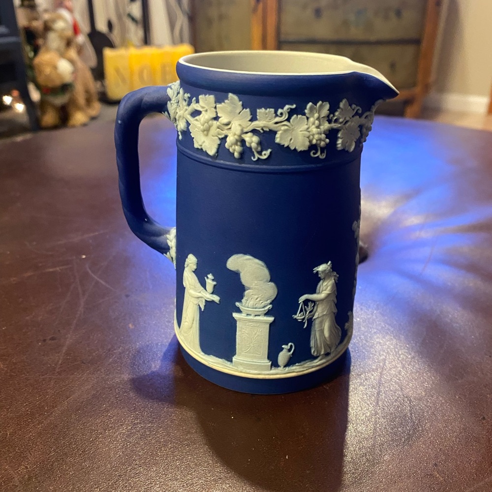 Wedgwood Jasperware Blue Relief Creamer